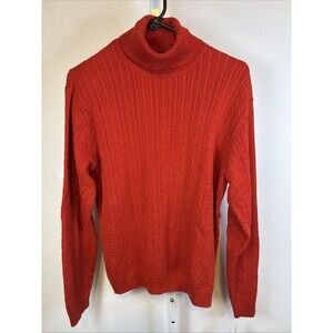 NEW Wainscott 100% Cotton Turtleneck Sweater Size L Classic Mini CableknitPreppy